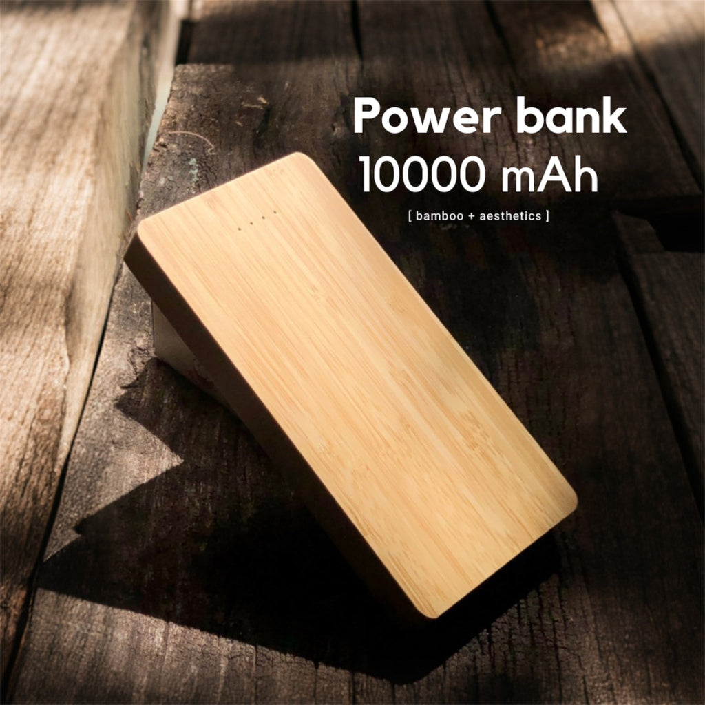 10000 mAh Bamboo Power bank - Revvora