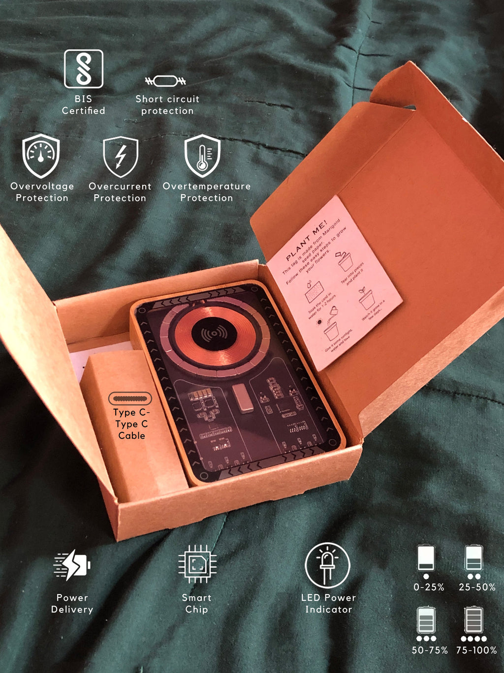 Bamboo Transparent MagSafe Power Bank - 10000 mAh - Revvora