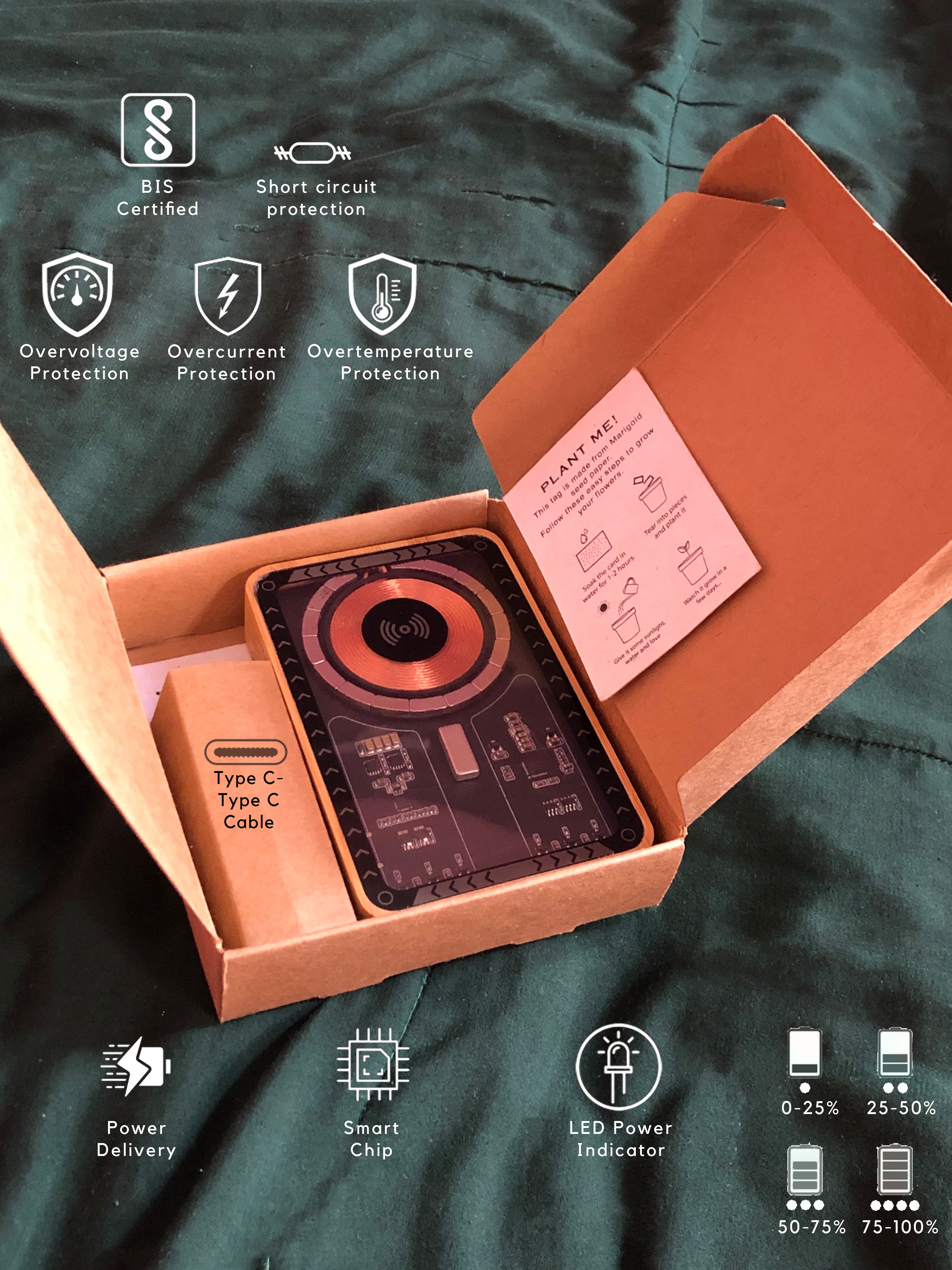 Bamboo Transparent MagSafe Power Bank - 10000 mAh - Revvora