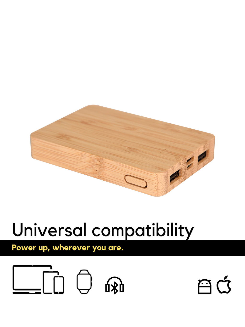 5000mAh Bamboo Power bank - Revvora