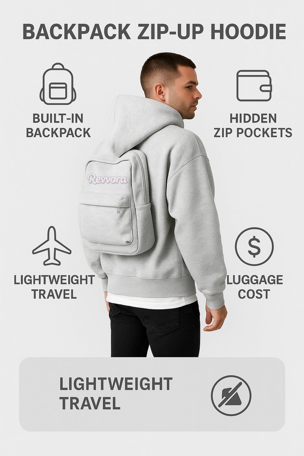 Revvora™ - Backpack Travel Hoodie - Revvora