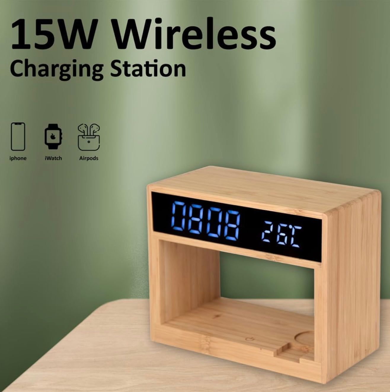 6 in 1 Bamboo Wireless Junction - Revvora