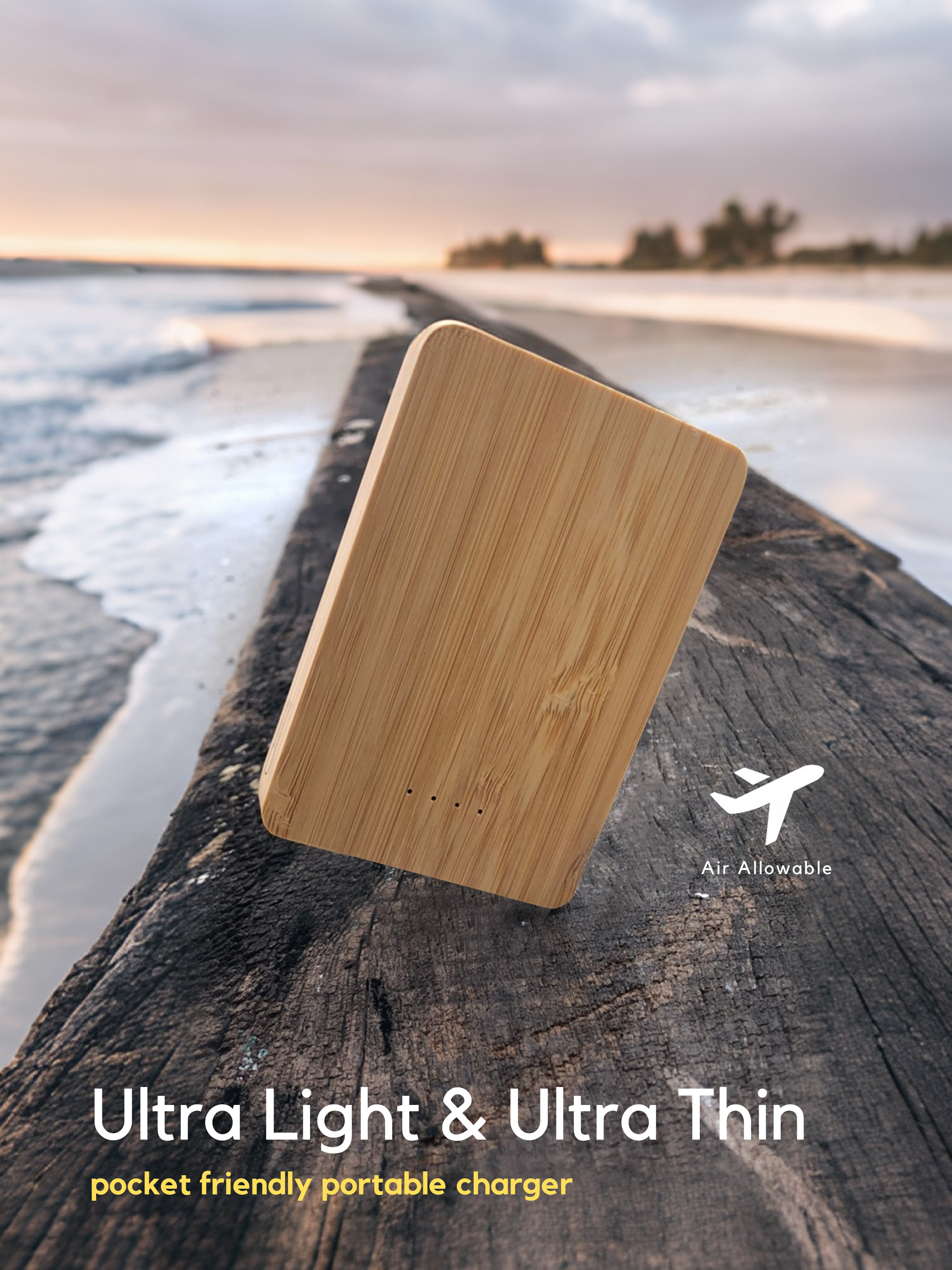 5000mAh Bamboo Power bank - Revvora