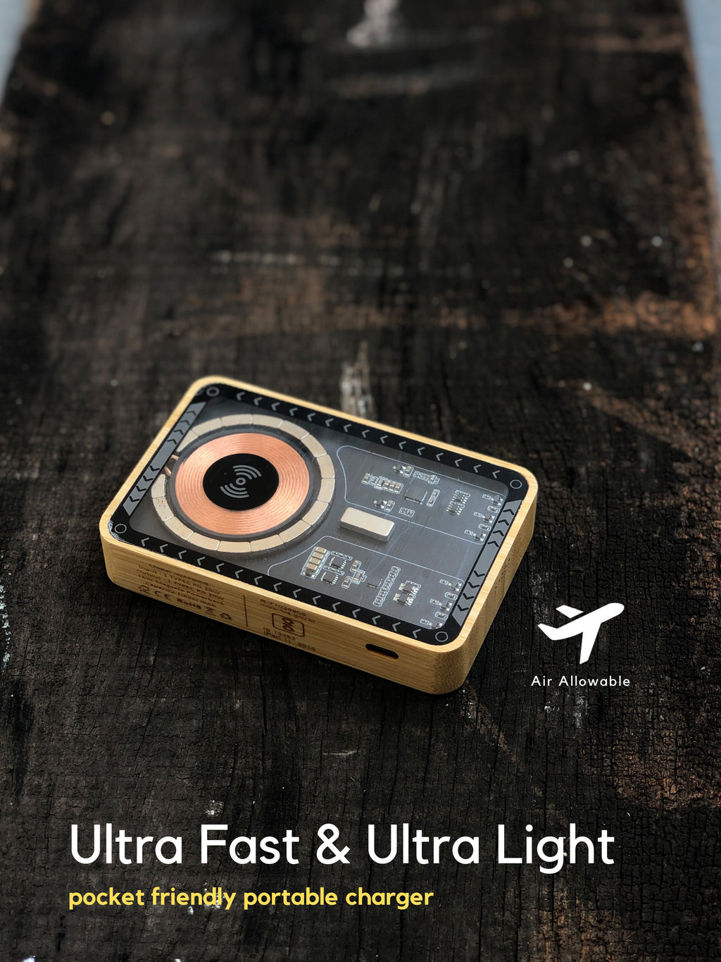 Bamboo Transparent MagSafe Power Bank - 10000 mAh - Revvora