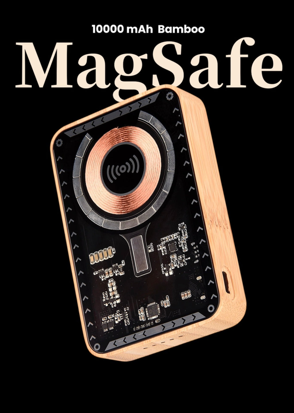 Bamboo Transparent MagSafe Power Bank - 10000 mAh - Revvora