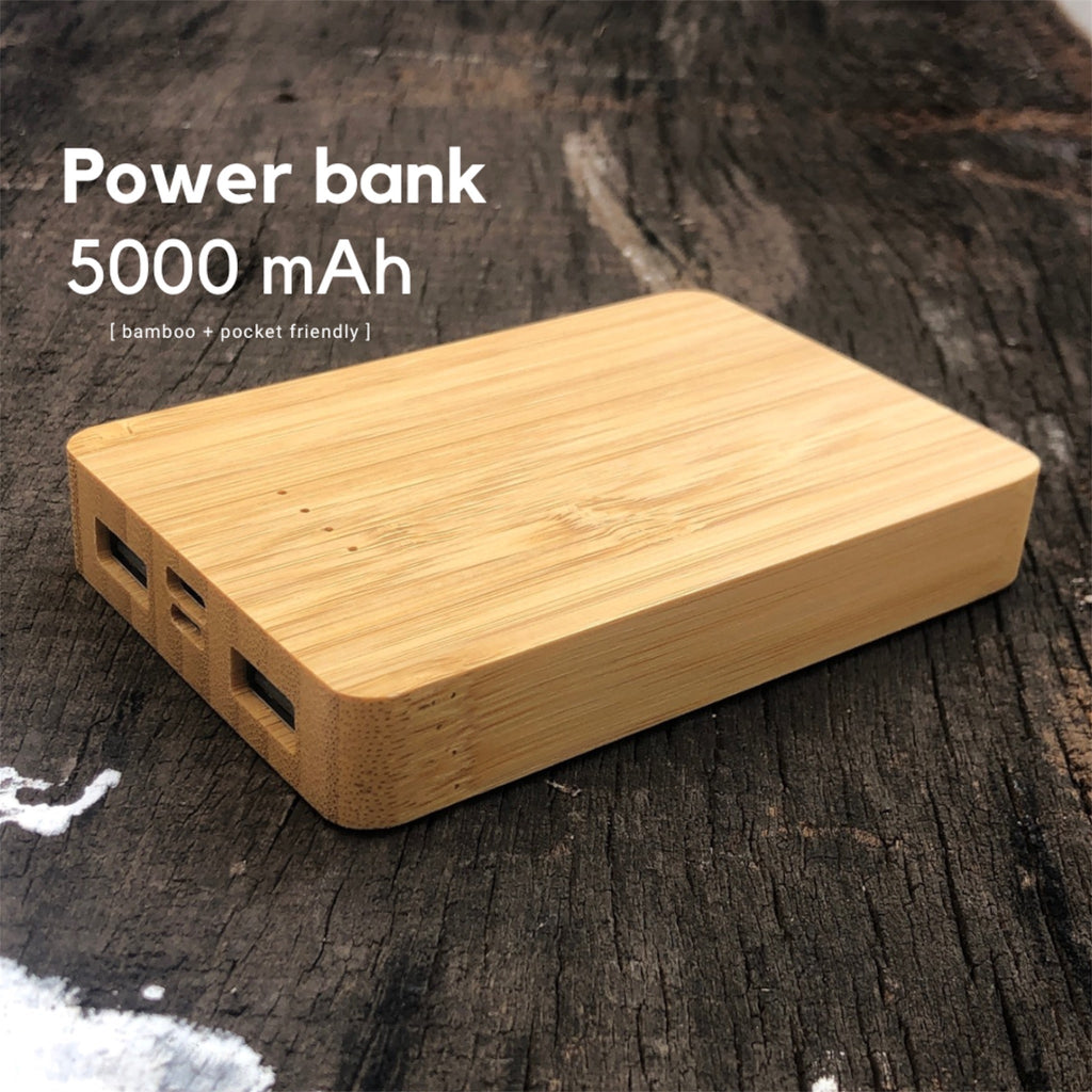 5000mAh Bamboo Power bank - Revvora